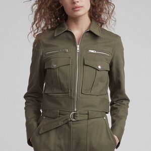 Rag & Bone Pike Twill Cropped Jacket Olive Size 8